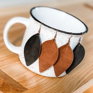 Teardrop Leather Earrings